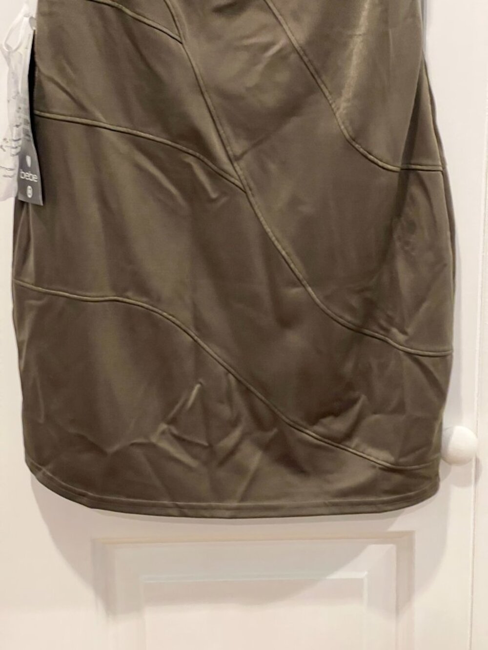 bebe Embellished One‑Sholder Cocktail Dress – Cocoa – Size S – NWT - Picture 10 of 16